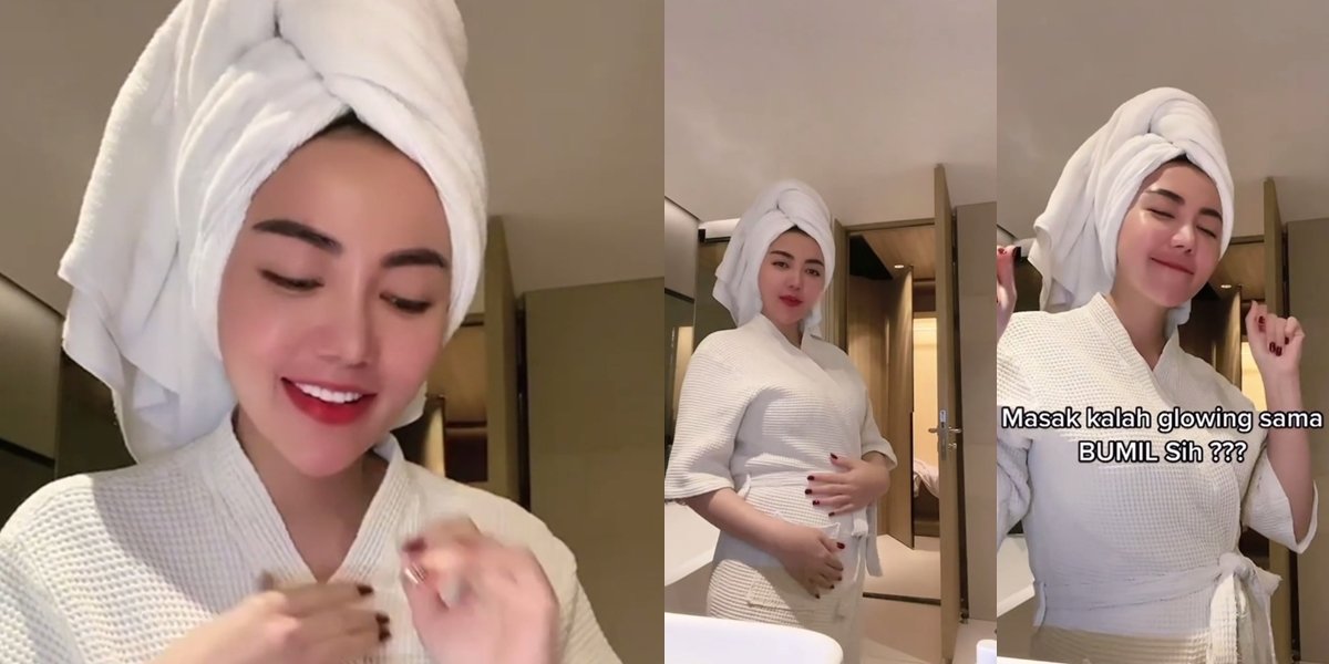 8 Portraits of Bella Shofie Wearing a Bathrobe and Changing Hijab with a Towel, Praised for Being Beautiful and Glowing