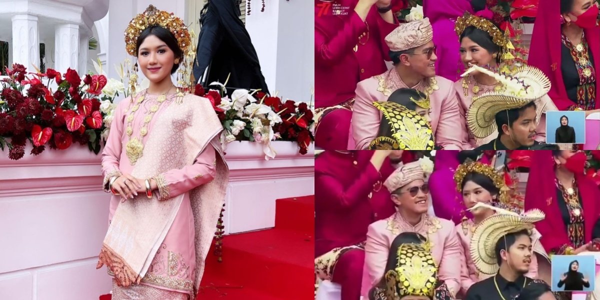 8 Beautiful Portraits of Erina Gudono Attending the 17th August Ceremony at Merdeka Palace, Harmoniously Sitting with Kaesang Pangarep - Referred to as the Future Son-in-Law of the 1st President of RI