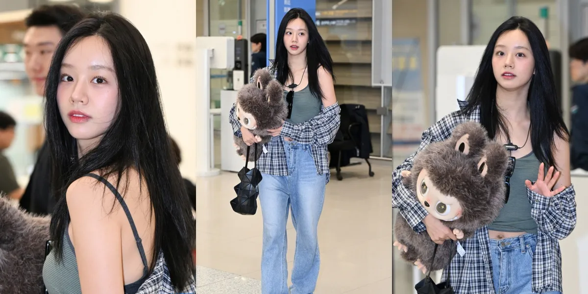 8 Beautiful Photos of Hyeri Returning to Korea After the Macau Fan Meeting, Carrying a Giant Labubu Doll at the Airport