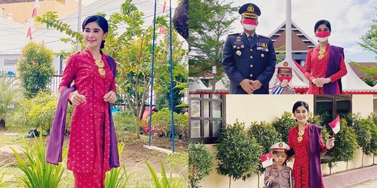 8 Beautiful Portraits of Uut Permatasari Wearing Kebaya on Independence Day, Accompanying Her Husband as the Wife of Gowa Police Chief