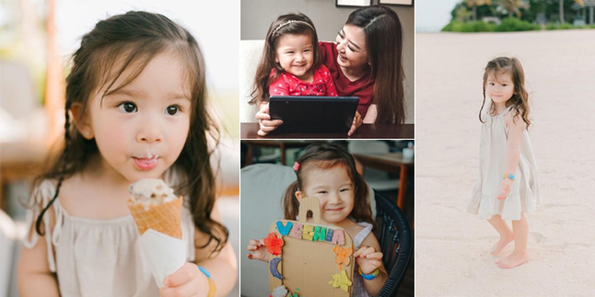 8 Beautiful Portraits of Vechia Putri Franda & Samuel Zylgwyn who are Already 3 Years Old, Her Hair is Getting Longer