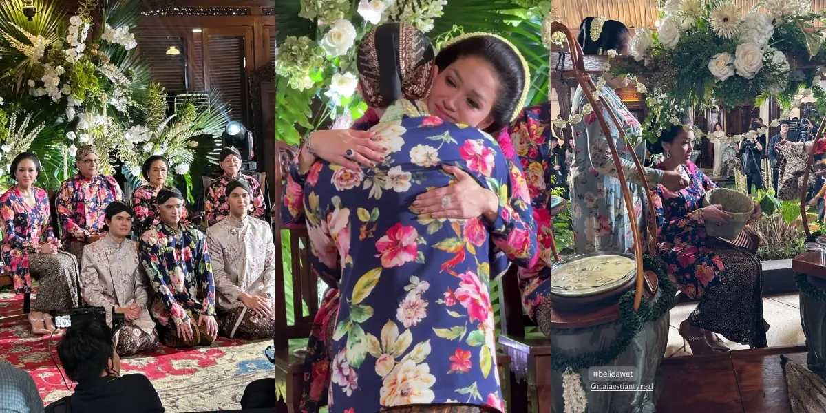 8 Beautiful Portraits of Maia Estianty Wearing Kebaya at Al Ghazali's Siraman Event, She Shed Tears During Sungkeman - Selling Dawet