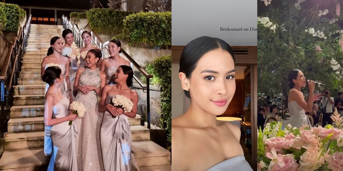 8 Beautiful Portraits of Maudy Ayunda as Bridesmaid at Her Friend's Wedding, Jesse Choi Amazed When His Wife Sings