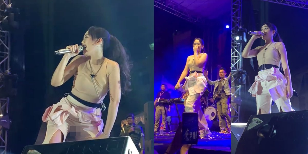 8 Photos of Happy Asmara's Ripped Pants in the Intimate Area While Performing, Remaining Professional and Calm in Facing Netizens