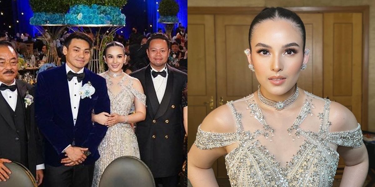8 Portraits of Chelsea Islan at the Wedding Reception, Beautiful Like a Fairy Tale Princess - Wearing a Shimmering Long Dress by Designer Tex Saverio