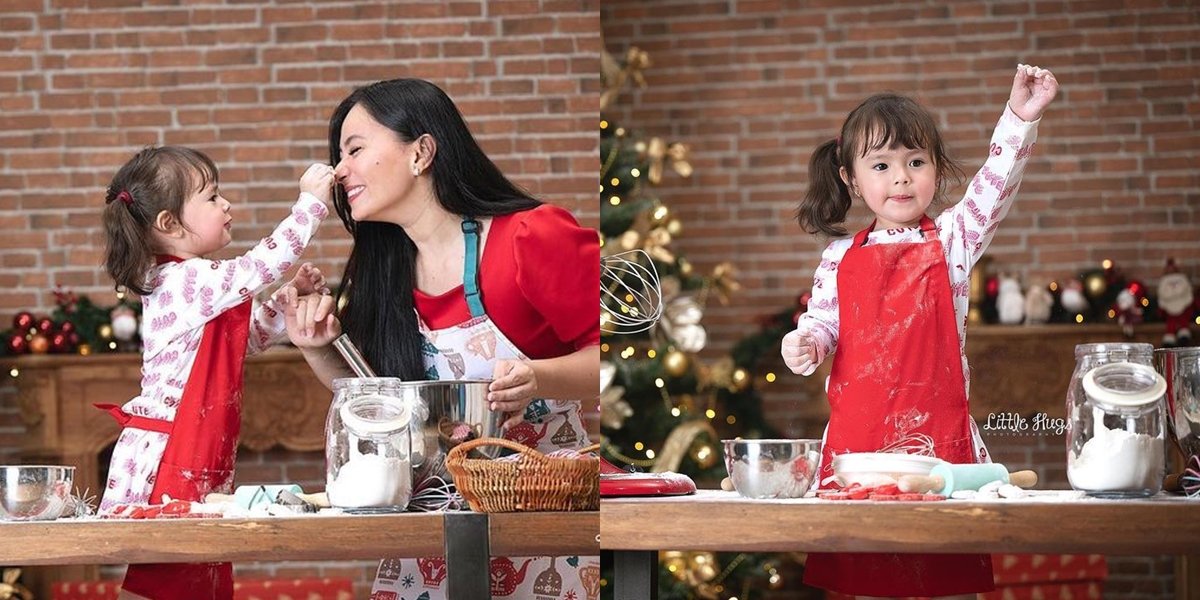 8 Portraits of Chloe, Asmirandah's Daughter, who is like a Professional Chef, Enjoying Working with Dough and Flour - Her Western Features are Increasingly Visible