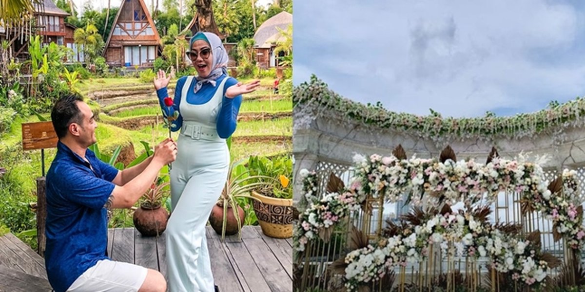 8 Portraits of Venna Melinda and Ferry Irawan's Engagement Decoration, Luxurious with an Outdoor Theme - Beautifully Adorned with Flowers