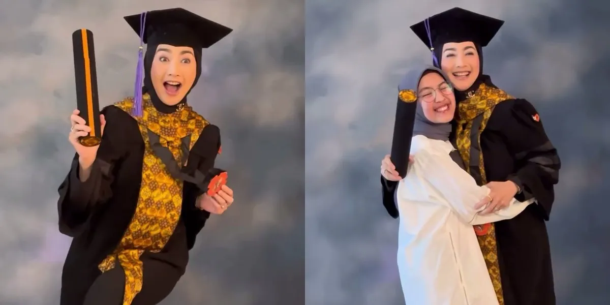 8 Portraits of Desy Ratnasari Graduating with a PhD, Remembering Her Father's Message - Don't Forget to Take a Photo with Her Only Child