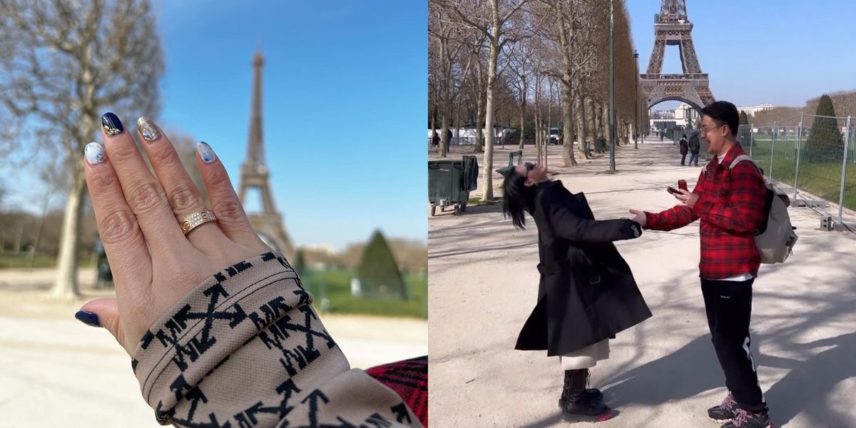 8 Photos of the Moment Wika Salim is Proposed by her Lover near the Eiffel Tower in Paris