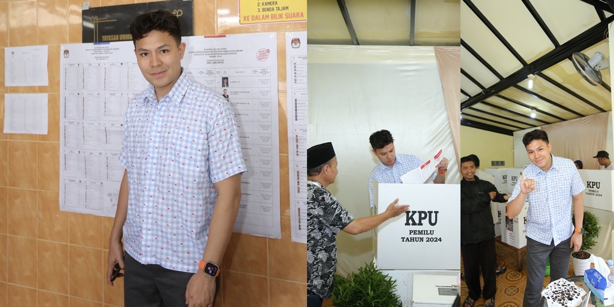 8 Portraits of Fero Walandouw Voting in the 2024 Election, Casual Appearance - Handsome Showing a Radiant Smile