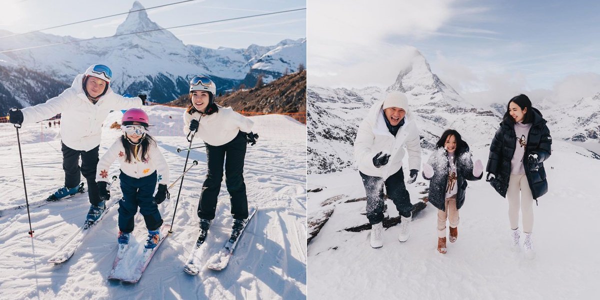 8 Photos of Gading Marten and Gisel Invite Gempi to Play in the Snow in Switzerland, Skiing Together for the First Time!