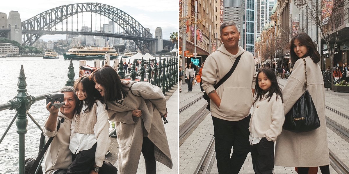 8 Portraits of Gading Marten and Gisella Anastasia Accompanying Gempi on Vacation to Australia