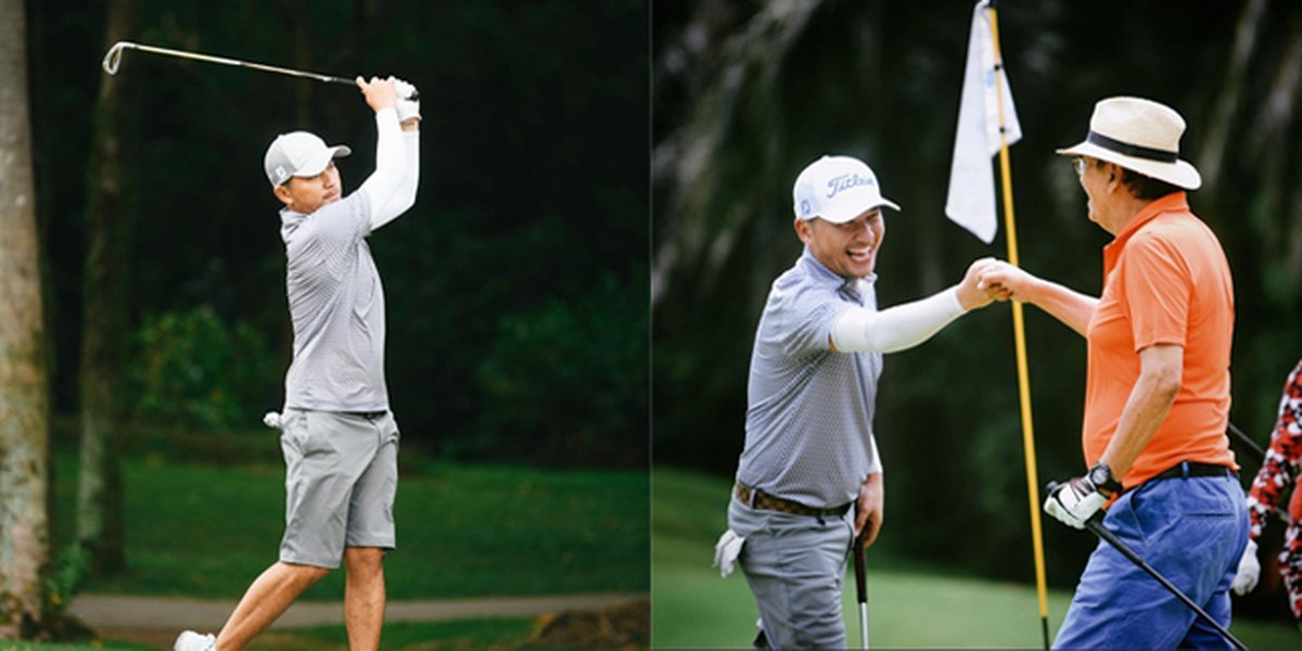 8 Portraits of Gading Marten Playing Golf, Compact with His Father