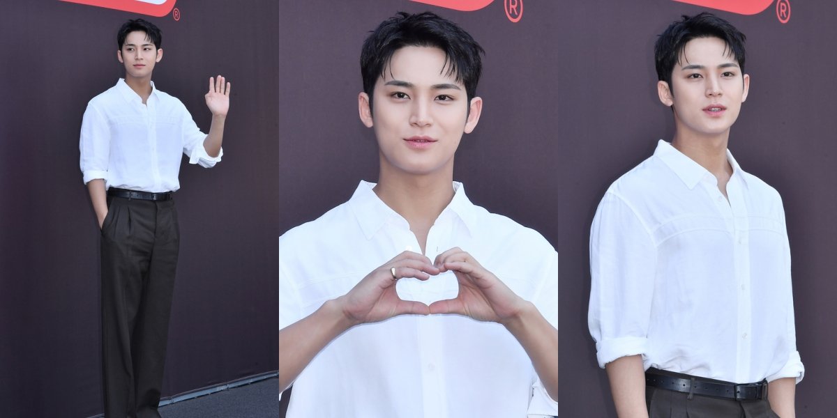 8 Photos of Mingyu SEVENTEEN's Handsome Look at the Pop-up Store Event, Radiating the Aura of a Young Expat in a White Shirt