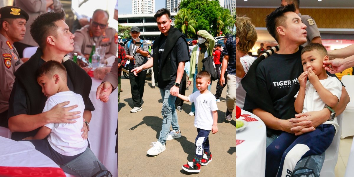 8 Adorable Photos of Kiano, Baim Wong's Child, Attending Blood Donation Event Without Being Fussy Even When Sweating