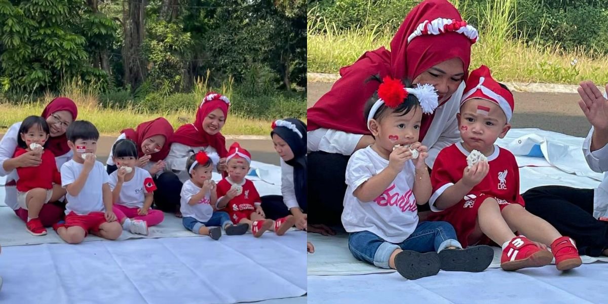 8 Adorable Photos of Rayyanza 'Cipung' Sitting with His Peers, Relaxing and Participating in the 17th of August Crackers Eating Competition