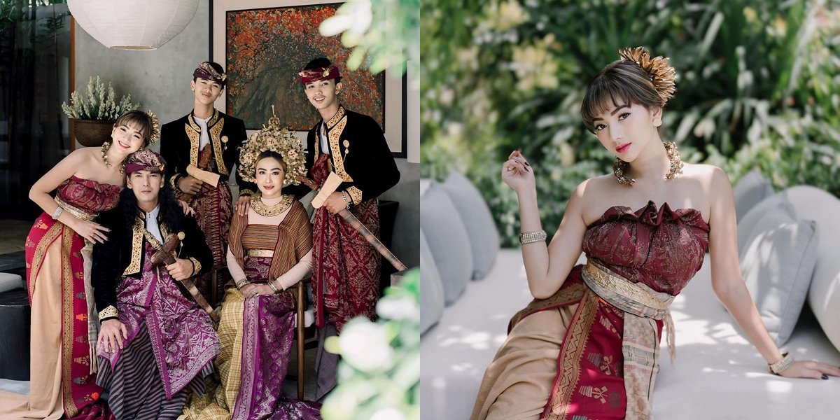 8 Portraits of Glenca Chysara Photos with Family without Rendi John, Dressing in Traditional Balinese Attire - Mother's Appearance Becomes the Highlight