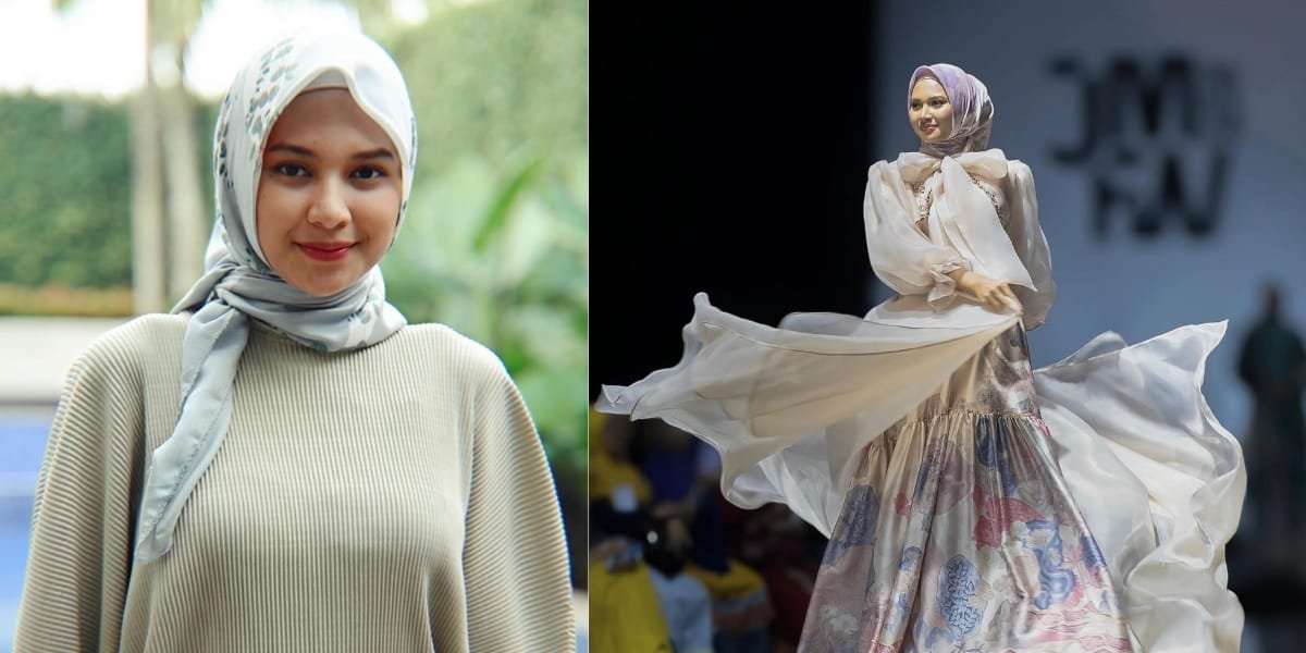 8 Beautiful Photos of Indah Permatasari Looking Elegant Wearing Hijab as a Catwalk Model - Netizens: Mas Bian's Wife?