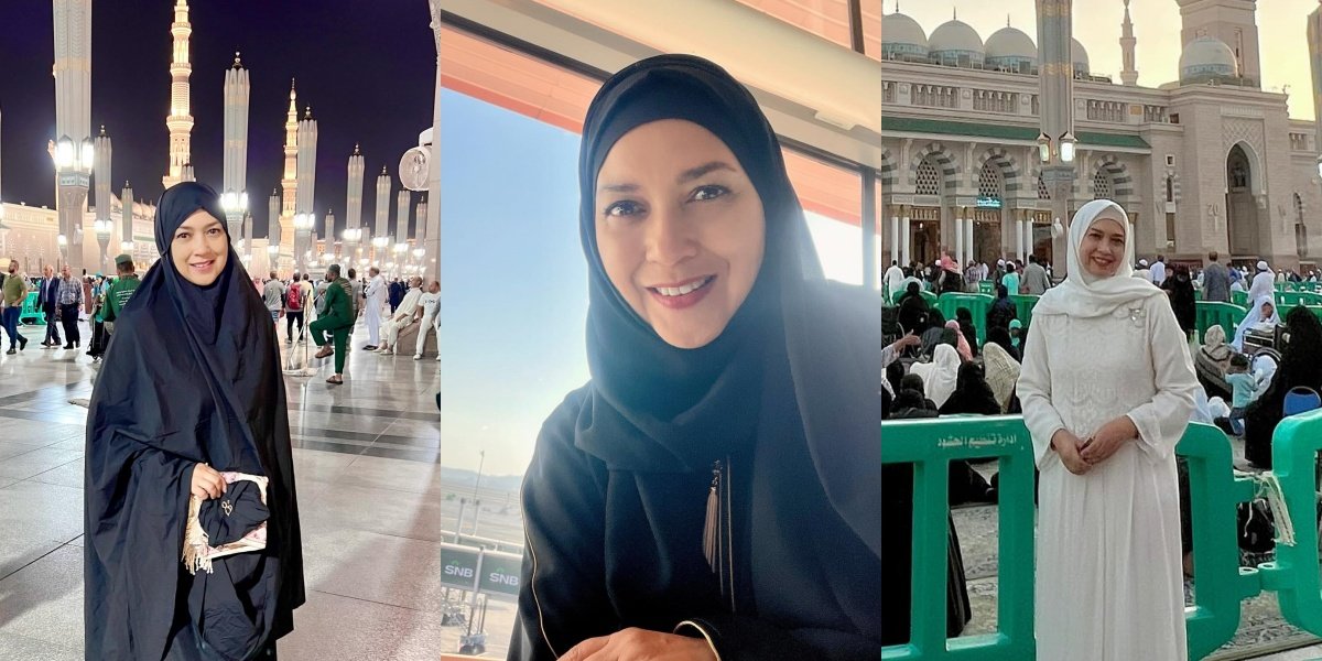 8 Portraits of Ira Wibowo's Umrah, Experience Tranquility in Medina - Even More Beautiful in a Hijab