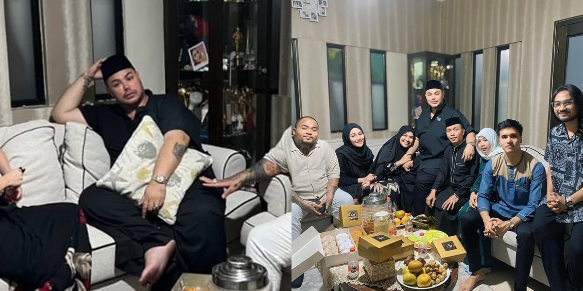 8 Portraits of Ivan Gunawan Appearing Dapper in a Cap While Attending Tahlilan at Ayu Ting Ting's House, Praying for Syifa and Nanda to Be Given Patience