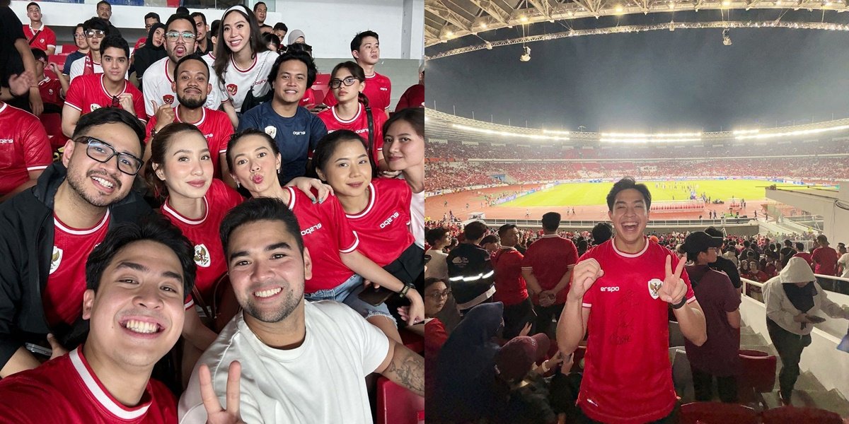 8 Photos of Jerome Polin Watching the Match Indonesia vs Arab, Together with Yuki Kato and Al Ghazali