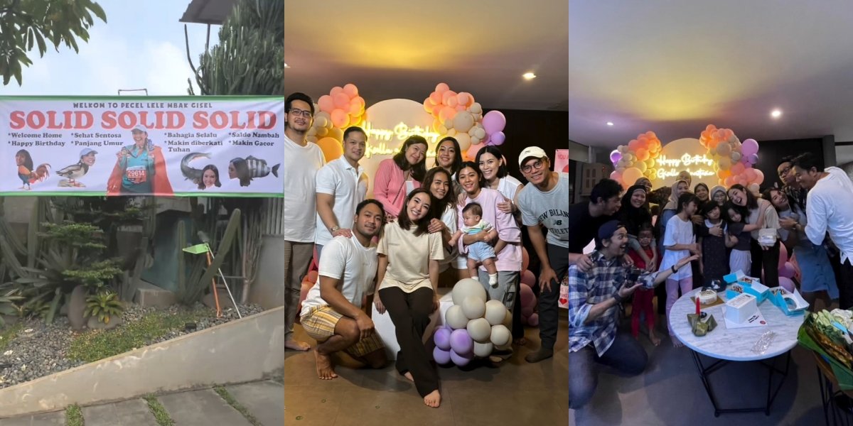 8 Photos of Gisella Anastasia's 33rd Birthday Surprise, Welcomed by Pecel Lele Banner in Front of the House - Friends from Two Different Gangs Gather