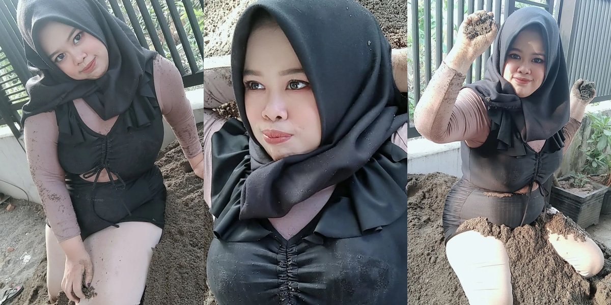 8 Photos of Kekeyi Boldly Wearing a Bikini, Imagine Being on Vacation at the Beach Although Actually Just Playing with Building Sand at Home