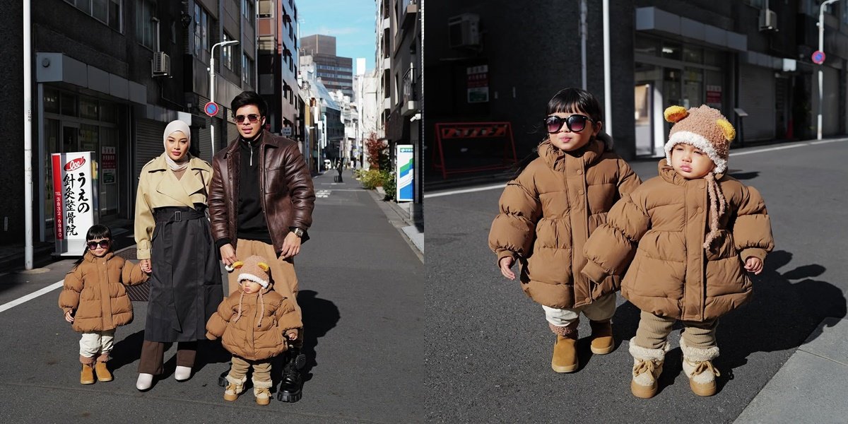 8 Portraits of Atta Halilintar & Aurel Hermansyah Enjoying the Streets of Japan in Matching Outfits, Ameena & Azura Steal the Spotlight