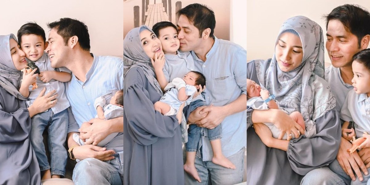 8 Portraits of Ricky Perdana and Chaca Thakya's Family After the Birth of Baby Zio, Full of Happiness with Two Little Champions