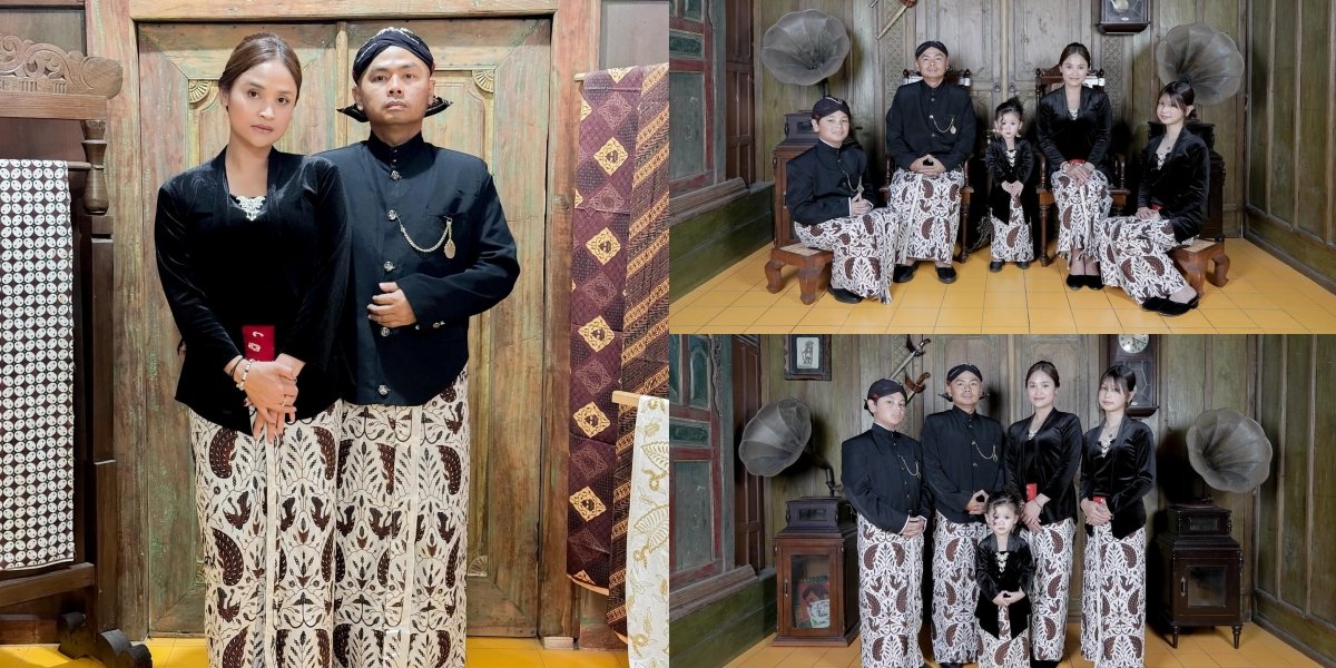 8 Portraits of Wendy Cagur's Family, United in Traditional Javanese Attire - The Cutest Youngest Child Steals Attention