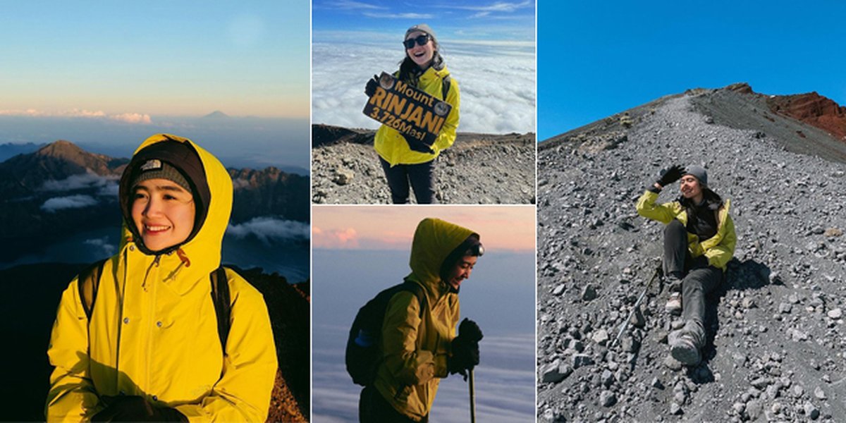 8 Cool Photos of Febby Rastanty When Climbing Mount Rinjani, Still Beautiful and Glowing!