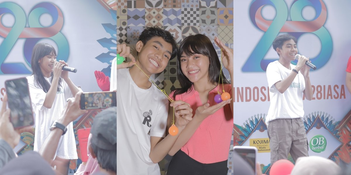 8 Portraits of Sridevi & Eby's Fun in Surabaya, Entertaining Visitors at Taman Bungkul's Car Free Day - Having Fun with Latto-Latto