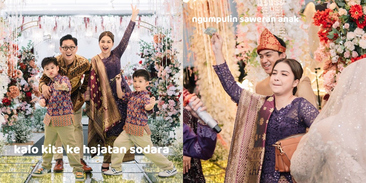 8 Hilarious Photos of Putri Titian's Family at a Relative's Celebration, Her Two Children Performed a Song