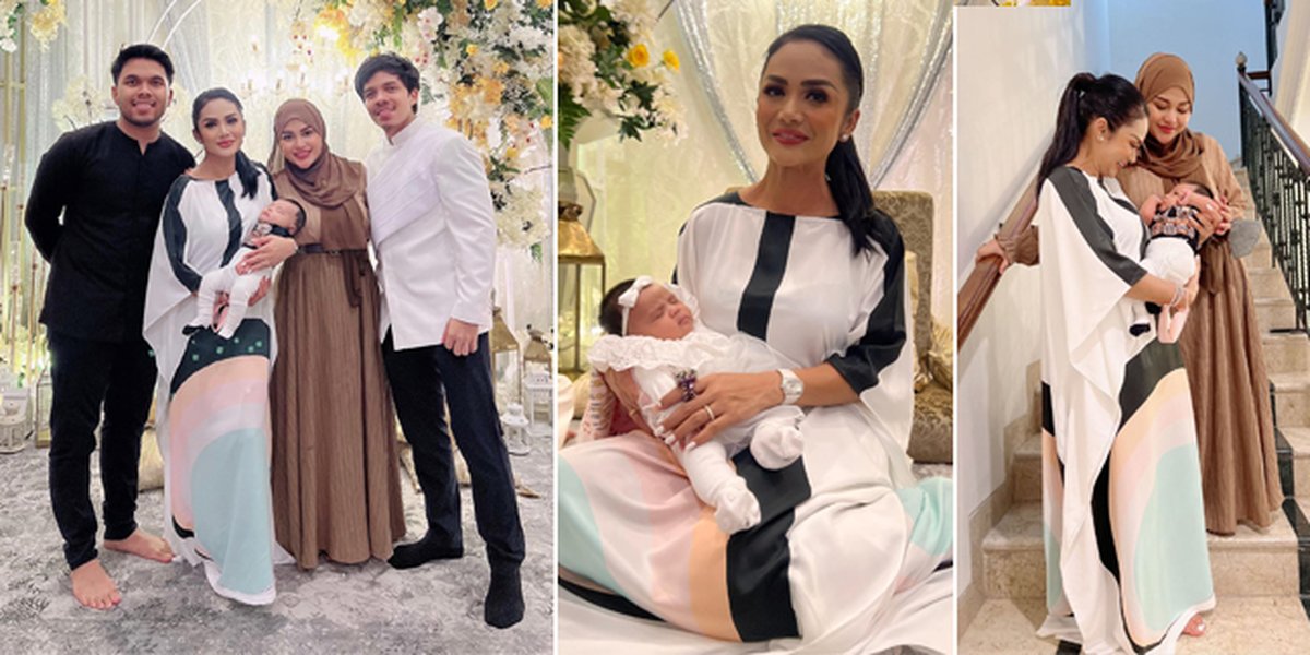 8 Potret Krisdayanti Carrying Baby Ameena at Thariq Halilintar's Housewarming Celebration, Gemmi Looks Beautiful in a Kaftan