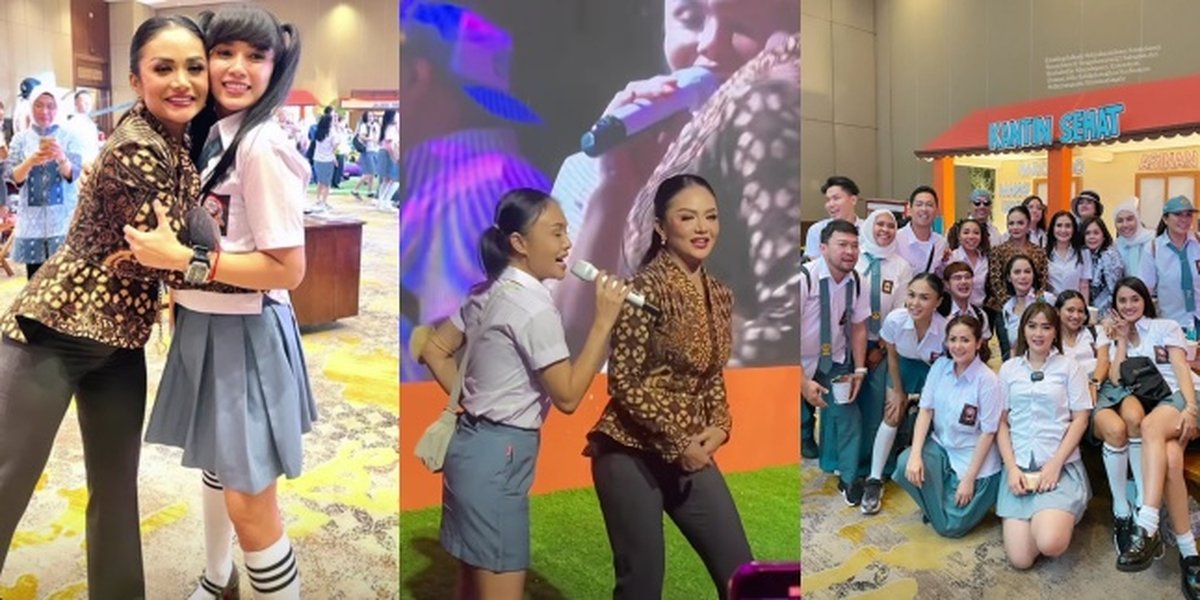 8 Portraits of Krisdayanti as a School Principal at Ussy's Birthday, Trendy in Batik - Entertaining High School Students with Her Golden Voice