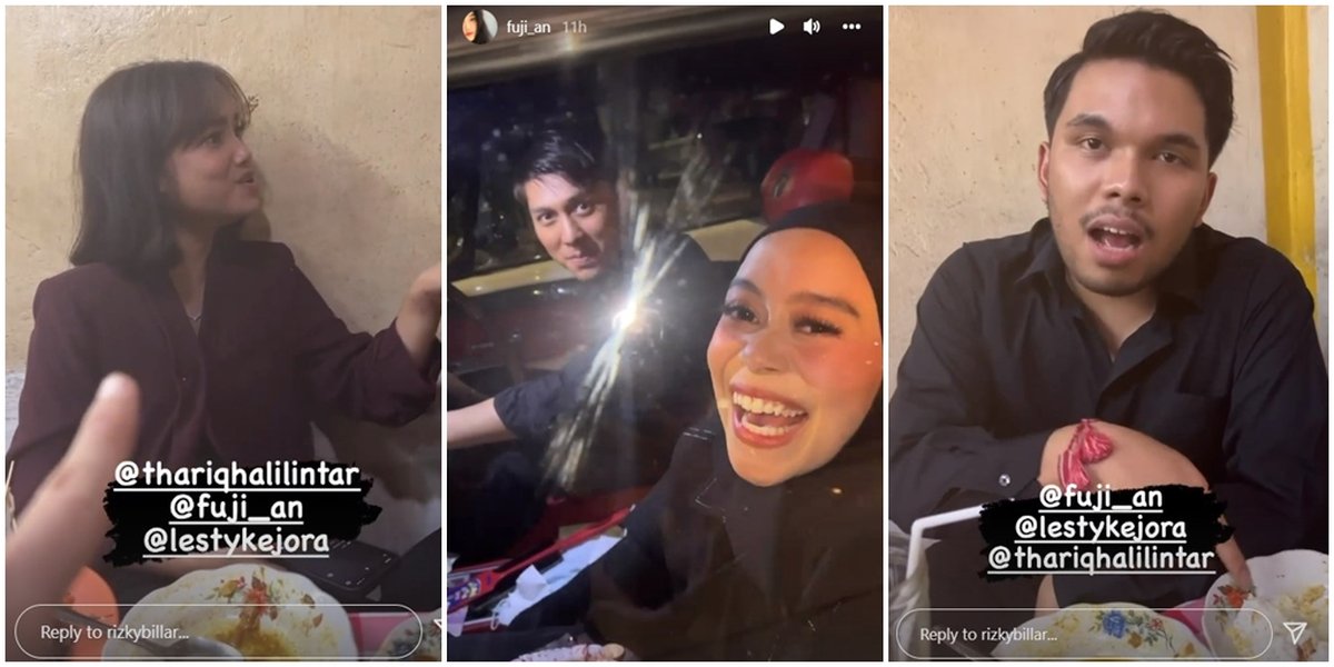 8 Photos of Lesti & Rizky Billar Double Date with Fuji & Thariq Halilintar, Eating Satay Until Full