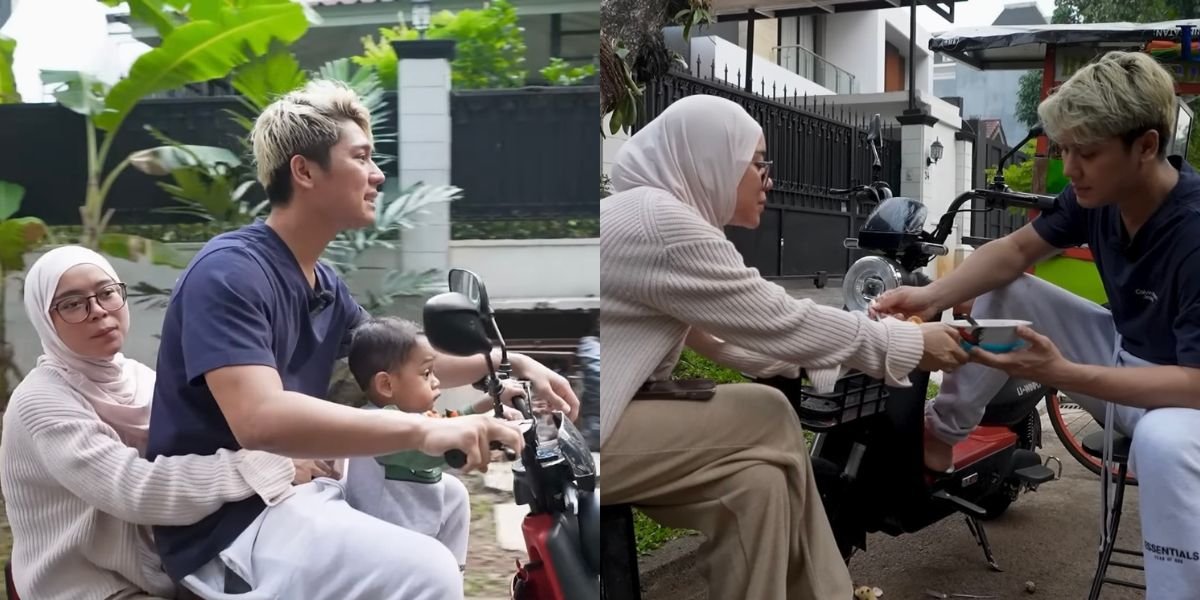 8 Potraits of Lesti Kejora, Rizky Billar, and Baby L Going Around the Complex - While Eating Malang Meatball