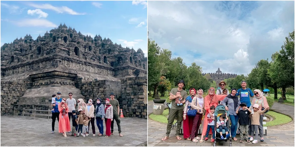 8 Potret Liburan Ryana Dea Enjoying the Grandeur of Borobudur Temple