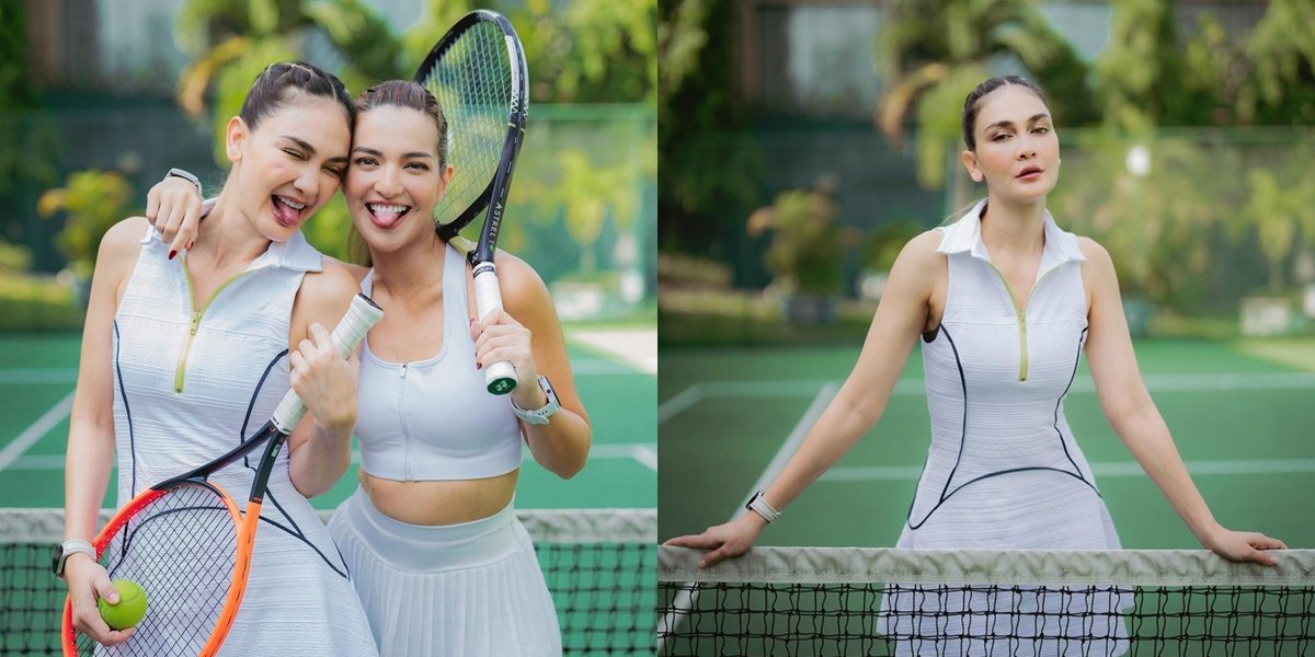 8 Photos of Luna Maya and Nia Ramadhani Playing Tennis Together, Their Smooth Legs and Height Draw Attention