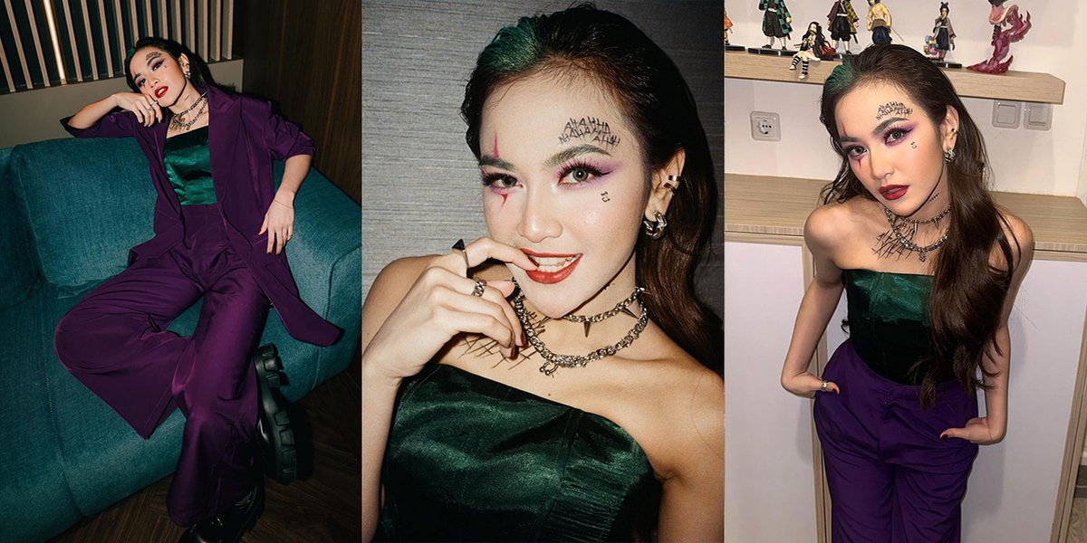 8 Portraits of Mahalini Dressing Up as the Joker to Celebrate Halloween - Face Scribbled On, Netizens: Can Joker Be This Beautiful?
