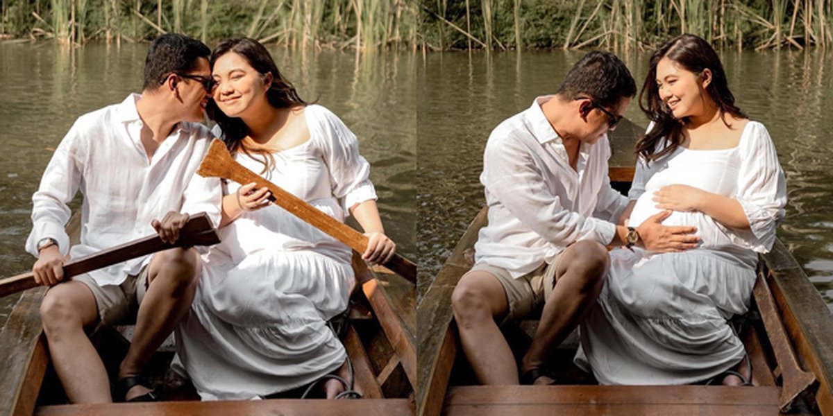 8 Portraits of Tiara Pangestika's Second Pregnancy Maternity Shot with Husband Arief Muhammad, Romantic Together on a Boat