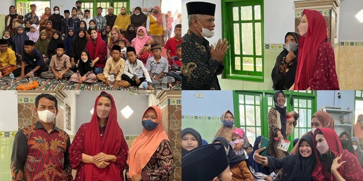 8 Portraits of Maudy Koesnaedi Meeting Her Foster Children in Kediri, Remembering the Kindness of the Late Mother in Helping to Organize Prayer Clothes - Mosque Renovation