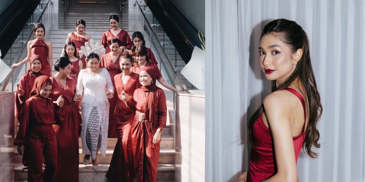 8 Portraits of Mikha Tambayong Looking Stunning as a Bridesmaid - Wearing a Red Dress