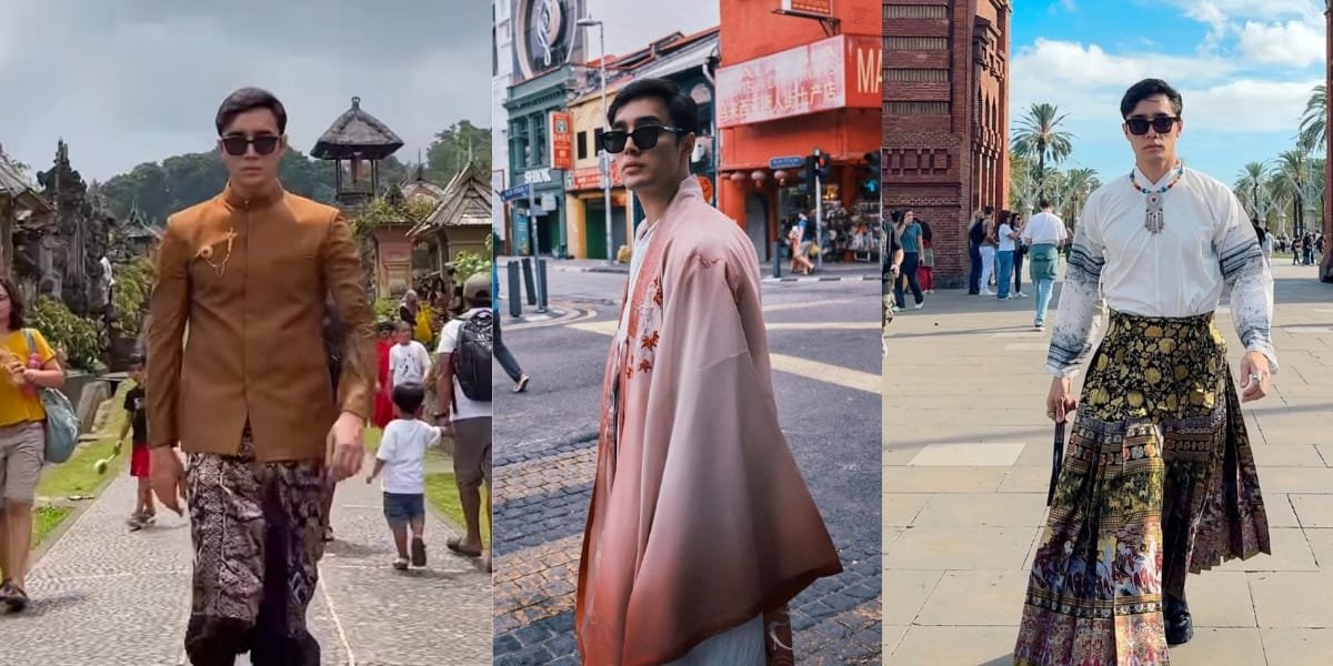 8 Portraits of Miles Moretti, Viral TikToker, Looking Handsome in Traditional Clothing in Various Countries - Including Indonesia