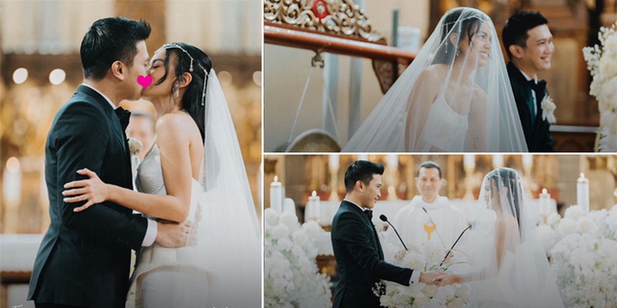 8 Photos of Eva Celia and Demas Narawangsa's First Kiss Moment During the Wedding Blessing, Romantic Like in a Fairy Tale!