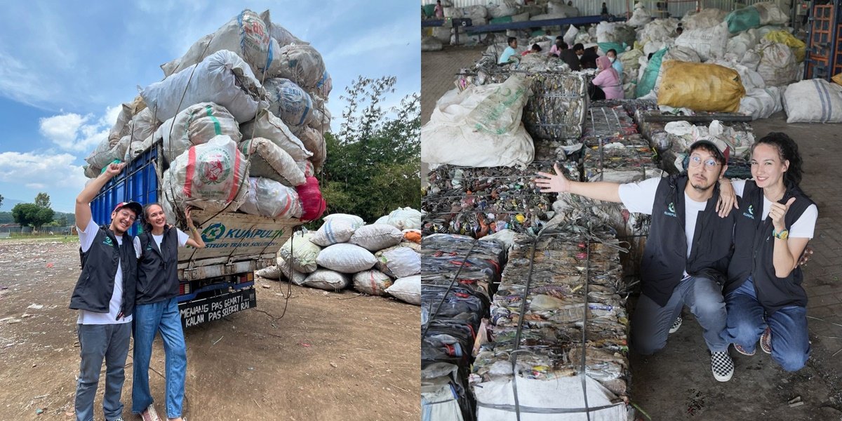 8 Portraits of Nadine Chandrawinata and Dimas Anggara Collecting Trash Together, Showing Environmental Concern