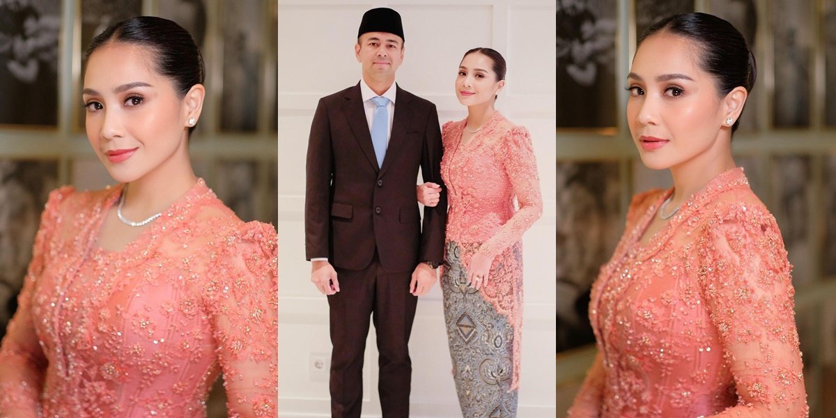 8 Portraits of Nagita Slavina in Peach Kebaya, Accompanying Raffi Ahmad's Appointment as Special Envoy of the President