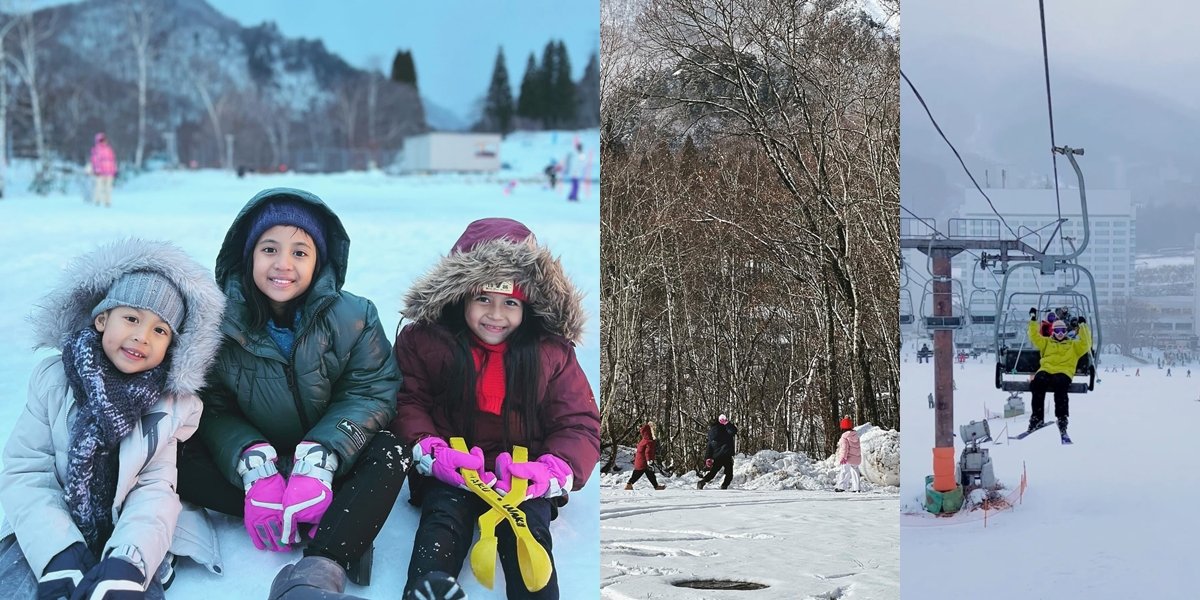 8 Potret Natasha Rizky and Desta's Vacation Together in Japan, Inviting Children to Play in the Snow - Echoing Prayers for Reconciliation