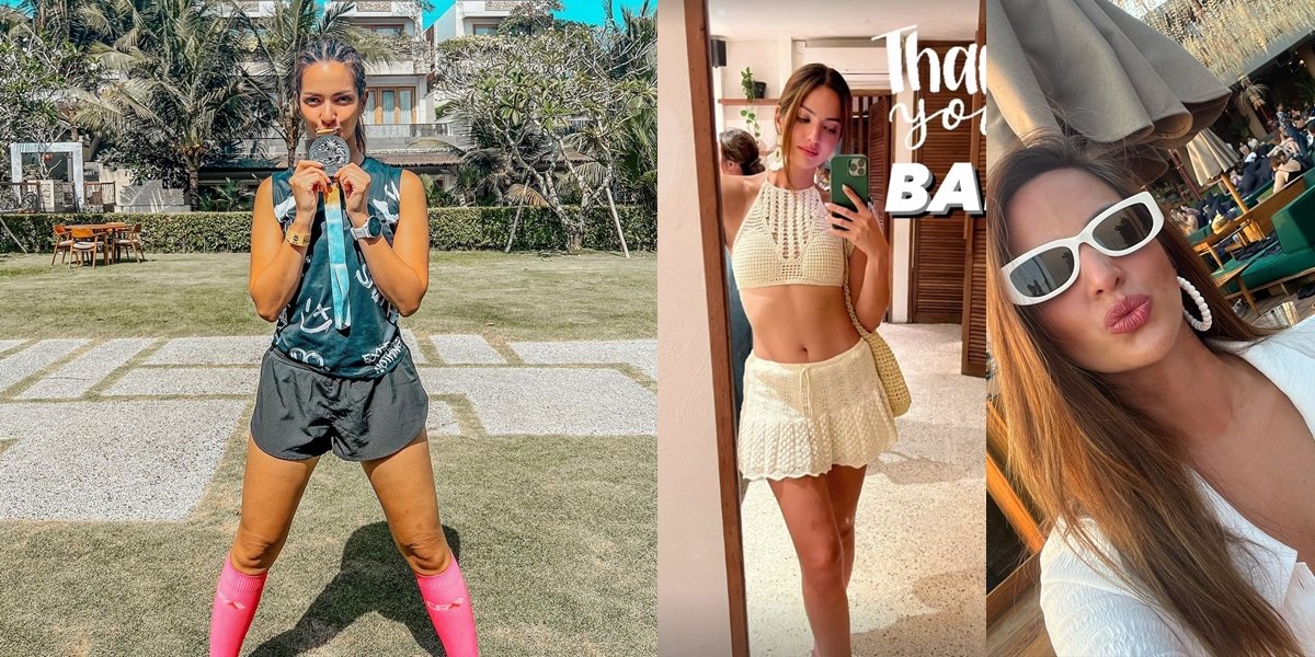 8 Photos of Nia Ramadhani Showing Her Flat Stomach After Half Marathon in Bali, Looking Hot Like a Teenage Girl