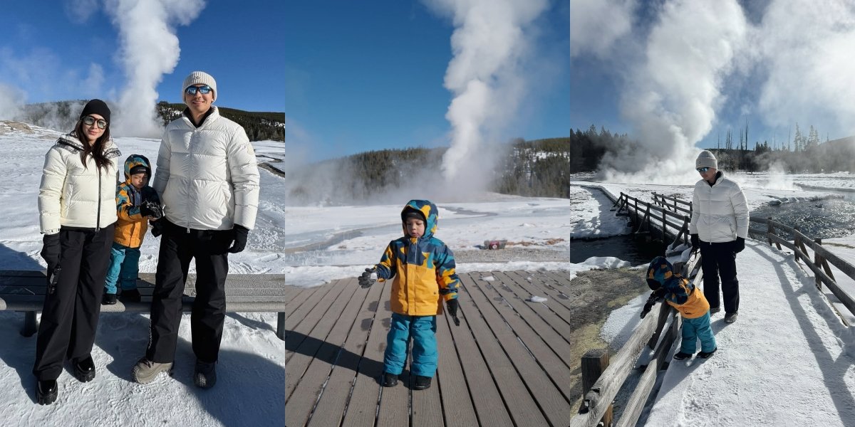 8 Portraits of Nikita Willy and Indra Priawan's Vacation to Yellowstone National Park, Taking Their Child to Enjoy the Beauty of Nature